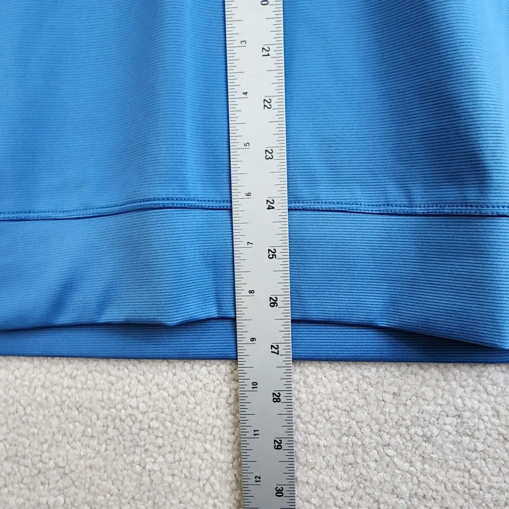 Dunning‎ Golf Quarter Zip Performance Vest Mens M Blue Ribbed Mock Neck 2374